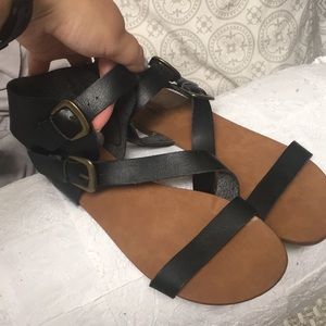 Barely worn black target sandals size 9
